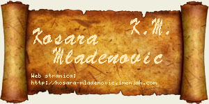 Kosara Mladenović vizit kartica
